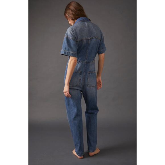 (S) NWT $128 Free People Marci Jumpsuit in High Noon - Picture 3 of 7